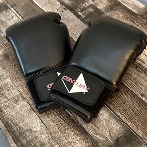 Century Black Training Boxing Gloves with Hook-and-Loop Strap